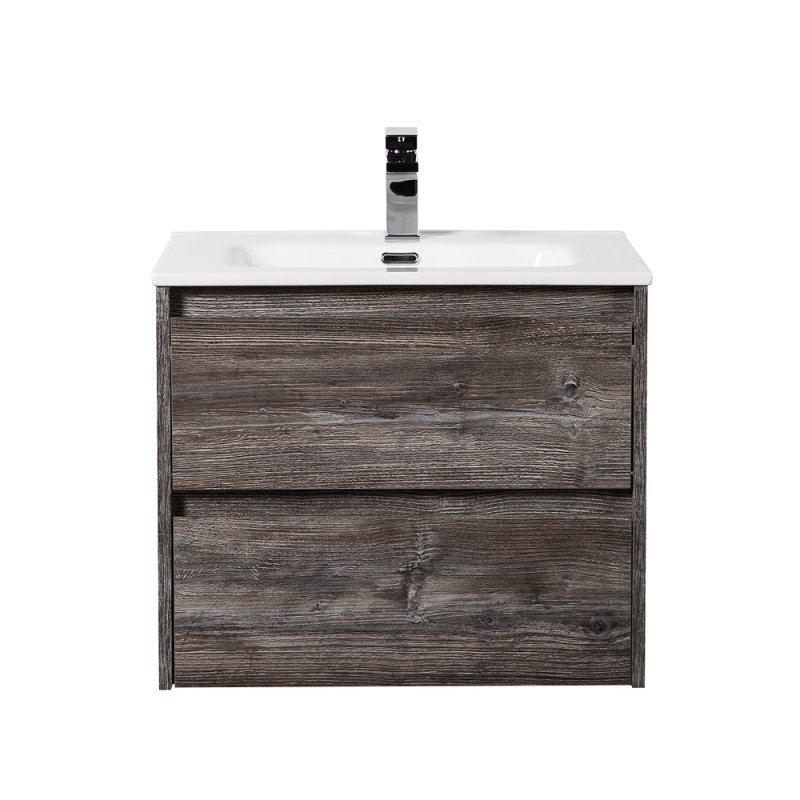 Тумба с раковиной подвесная BelBagno KRAFT 60 Rovere Nebrasca Nature, раковина белая