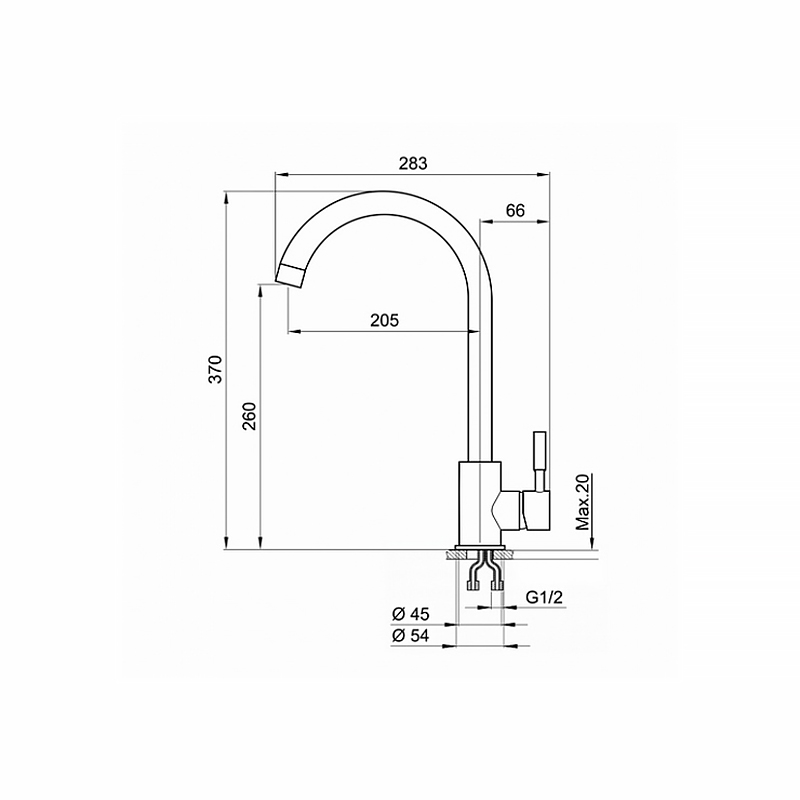 Смеситель для кухни Point PN3101BG светло-бежевый
