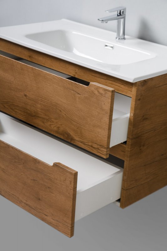 Тумба с раковиной подвесная BelBagno ETNA39-80 Rovere Nature, раковина белая