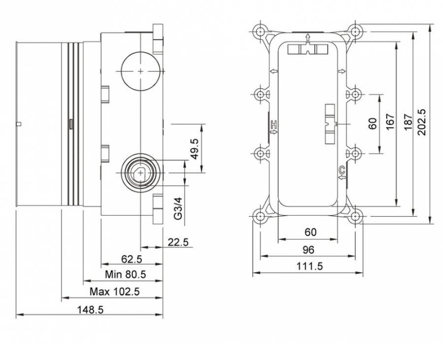 Душевая система Timo Petruma SX-5019/00SM скрытого монтажа с термостатом, хром