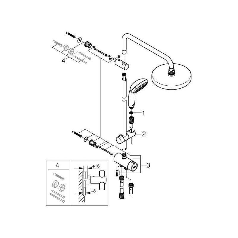 Душевая система Grohe Tempesta New 27389002 хром