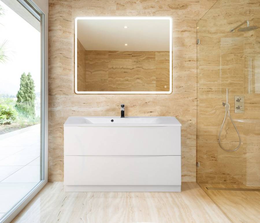 Тумба с раковиной напольная BelBagno MARINO 120 Bianco Lucido