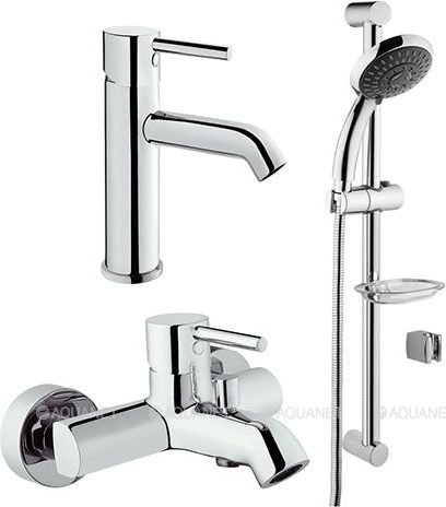 Набор смесителей Vitra Minimax S, 3 в 1 (раковина, в/д, душ. гарнитур 5 режимов) A49153EXP