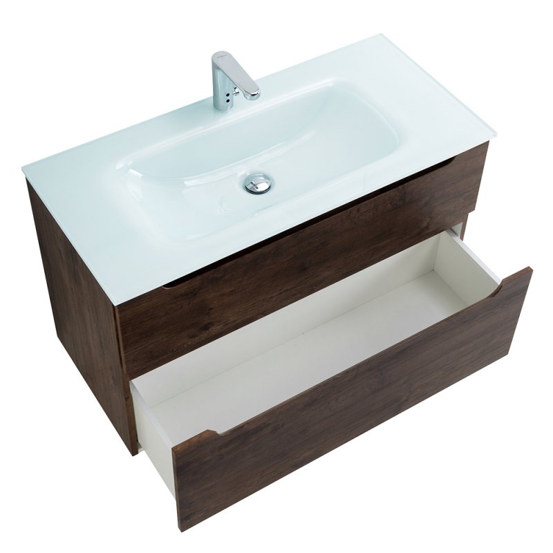 Тумба с раковиной подвесная BelBagno ETNA-H60 100 Bianco Lucido, раковина белая