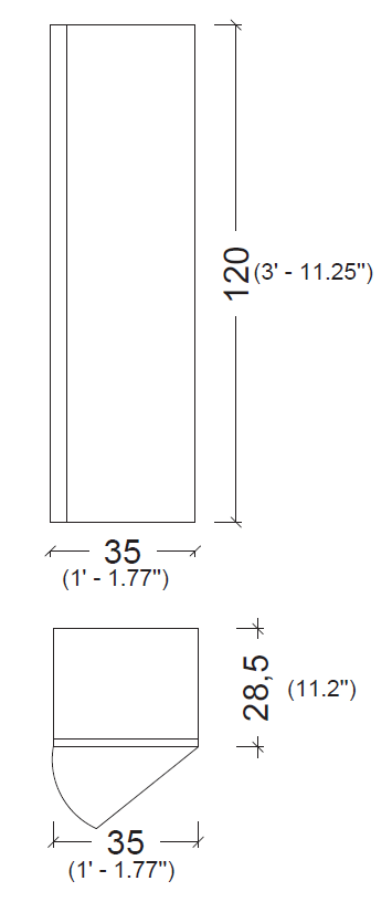 Шкаф-пенал Vallessi 120*35*28,5cm Dark Oak 836-D Boheme