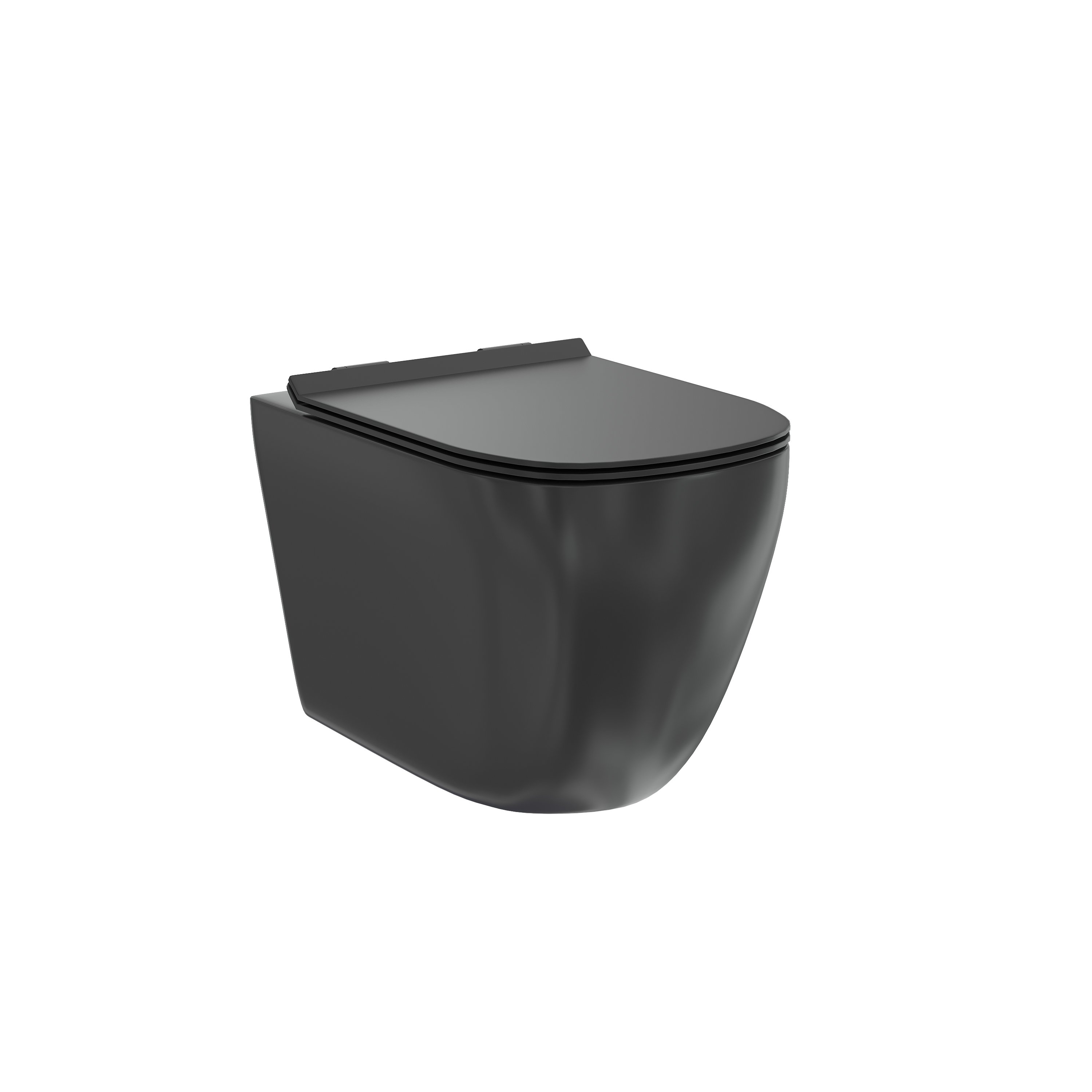 Унитаз подвесной безободковый Creto Logan L1 1001-002-L1BLMAT с крышкой-сиденьем микролифт, матовый черный