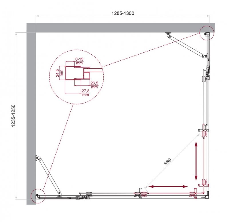 Душевой уголок BELBAGNO LUCE-AH-22
