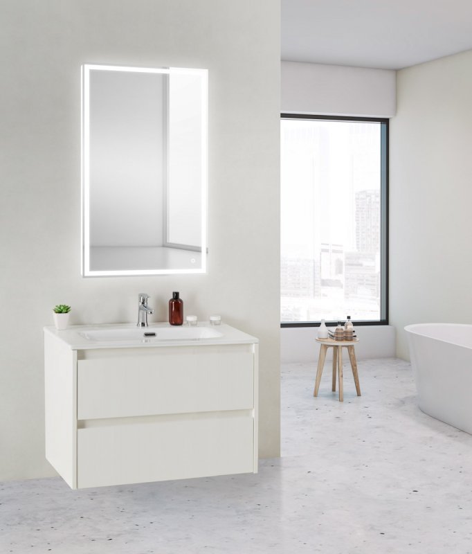 Тумба с раковиной подвесная BelBagno KRAFT 39-70 Rovere Tabacco, раковина белая