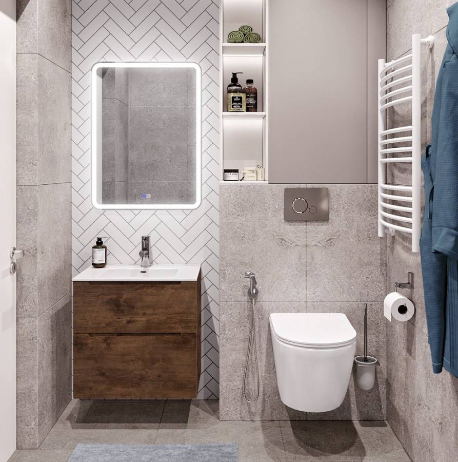 Тумба с раковиной подвесная BelBagno ETNA-H60 70 Bianco Lucido, раковина белая
