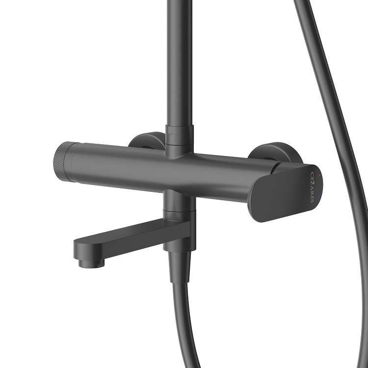 STYLUS-CVD-01 Душевая стойка со смесителем и изливом, хром