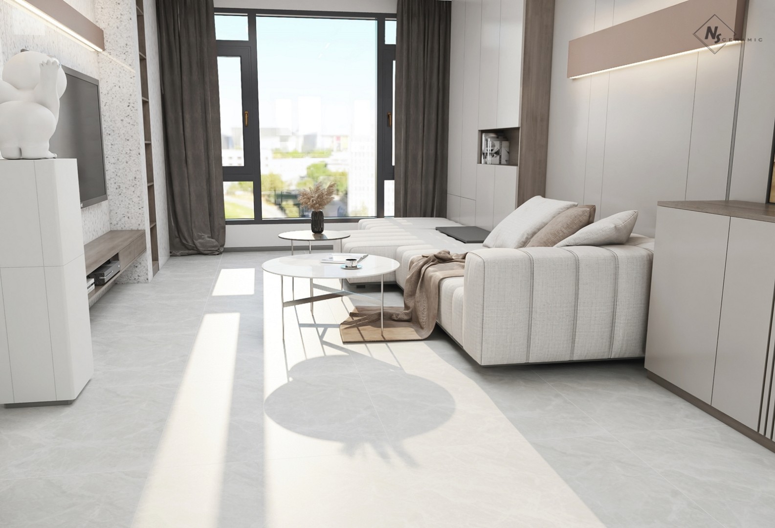 NS Ceramic Керамогранит с Эффектом Камня NSC8044 Grey 80x80 - керамическая плитка и керамогранит