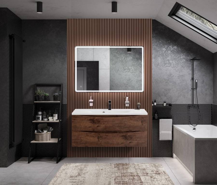 Тумба с раковиной подвесная BelBagno MARINO 110 Bianco Lucido, раковина белая
