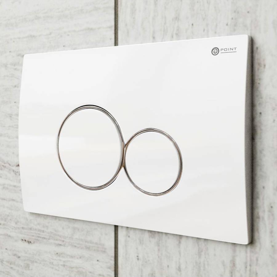 Клавиша смыва Point Виктория PN44061WC для инсталляции, белая/хром