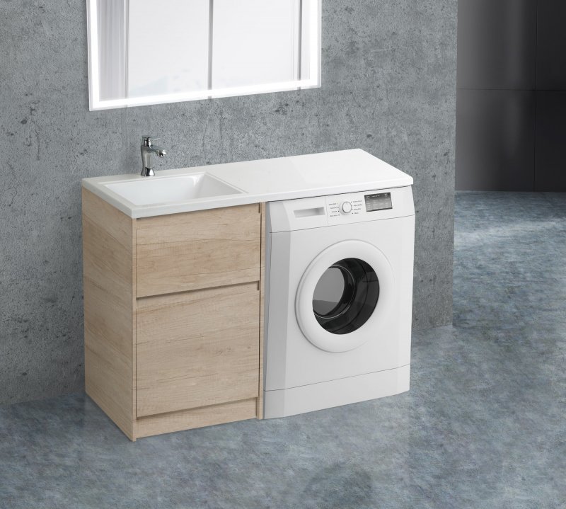 Тумба с раковиной напольная BelBagno KRAFT-LVD-58/120-L Pino Pasadena, раковина белая