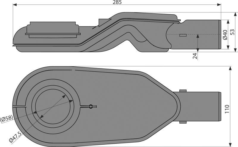 Экстра низкий сифон DN40 для водоотводящего желоба APZ2012, APZ2022