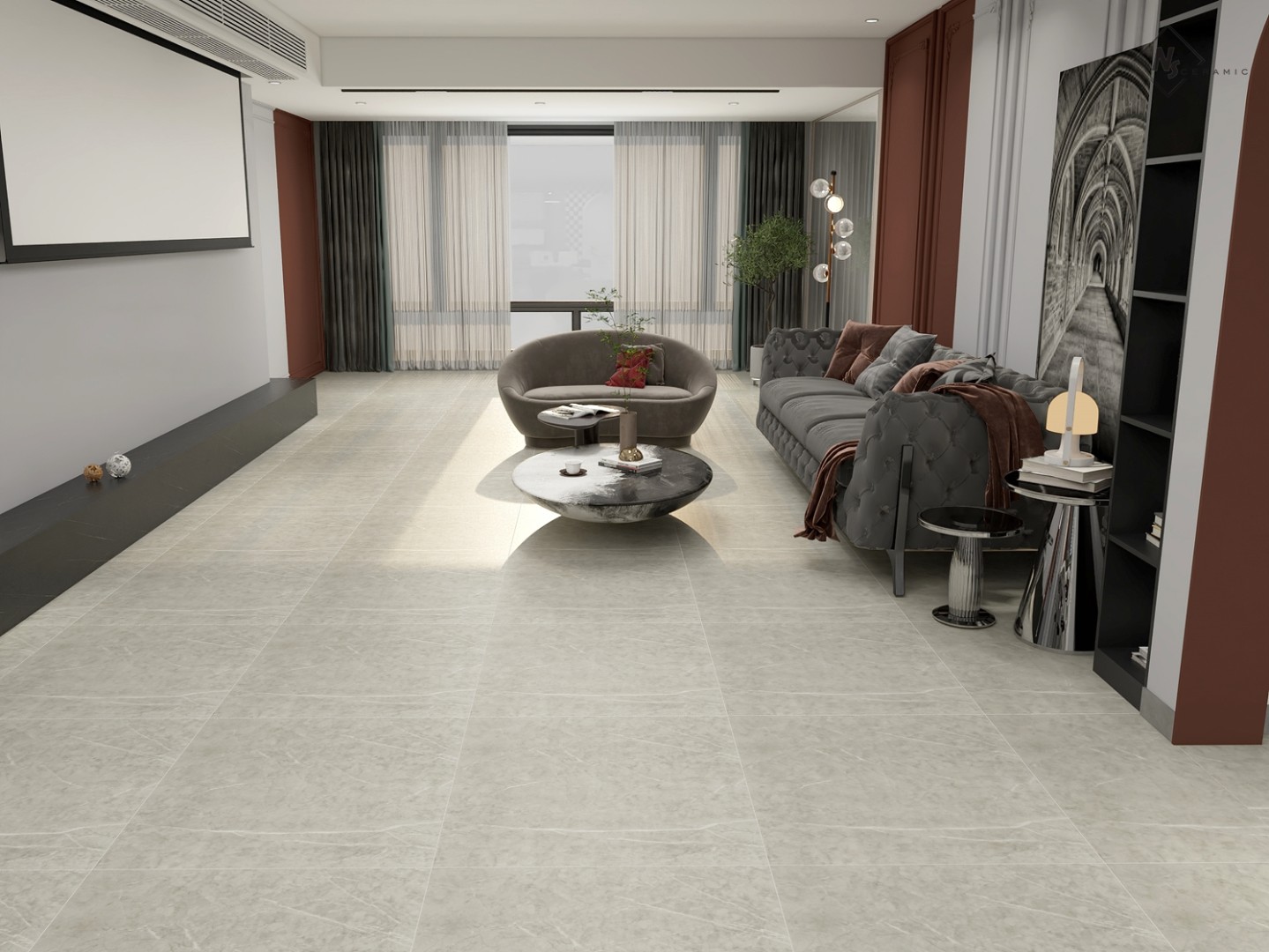 NS Ceramic Керамогранит с Эффектом Камня NSC8045 Grey 80x80 - керамическая плитка и керамогранит