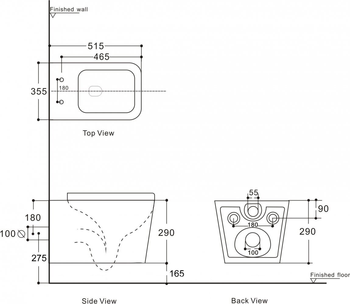 Унитаз подвесной Aquanet Rimless Tavr 2.0 W LX-1907