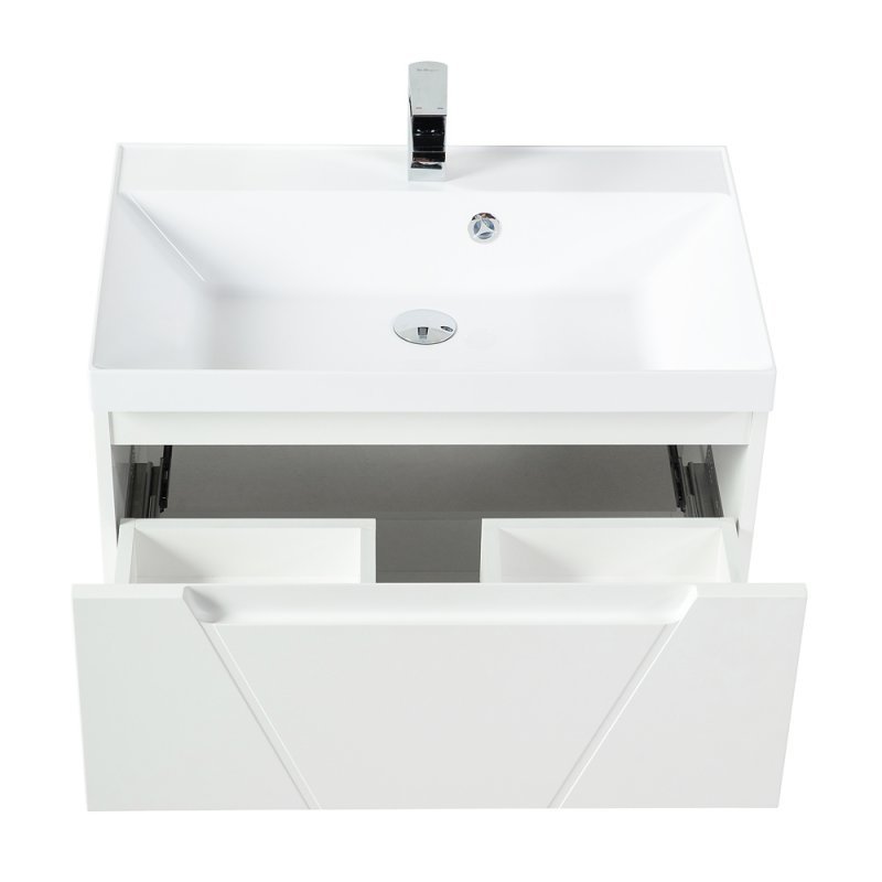 Тумба с раковиной подвесная BelBagno VITTORIA 70 Grigio Opaco, раковина белая