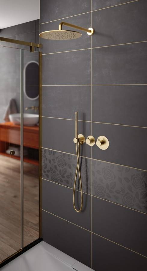 Душевая система Timo Saona SX-2359/17SM скрытого монтажа, термостат, золото матовое