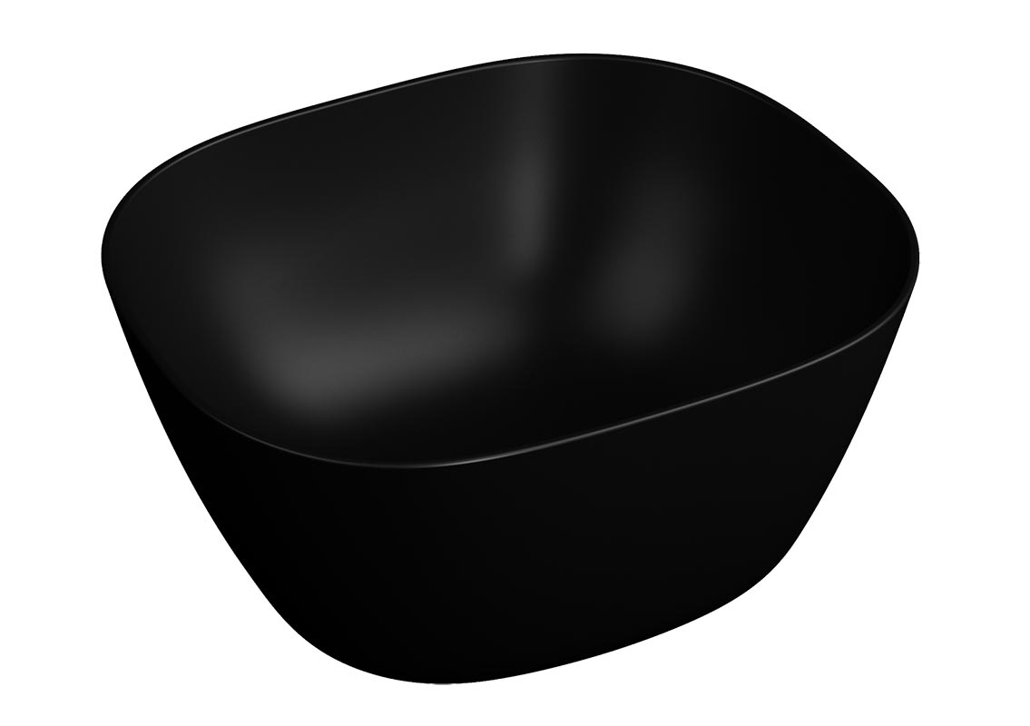 Plural Квадратная раковина-чаша высокая, 45 cm, Матовый Черный