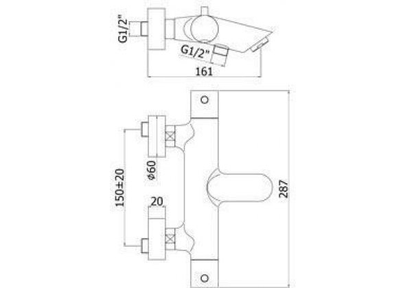 Смеситель для ванны с душем Paffoni Light LIQ022NO