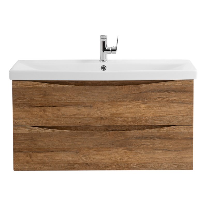 Тумба с раковиной подвесная BelBagno MARINO-CER 90 Rovere Bianco, раковина белая