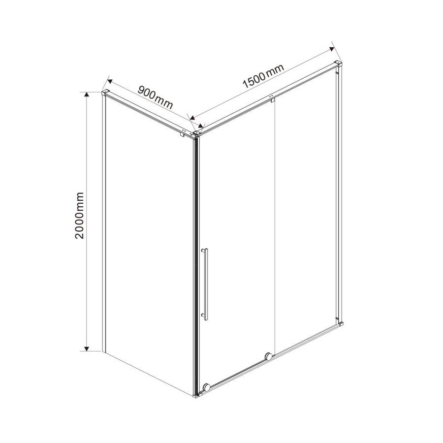 Душевой уголок Arno VSR-1A9015CL, 1500*900, хром, стекло прозрачное