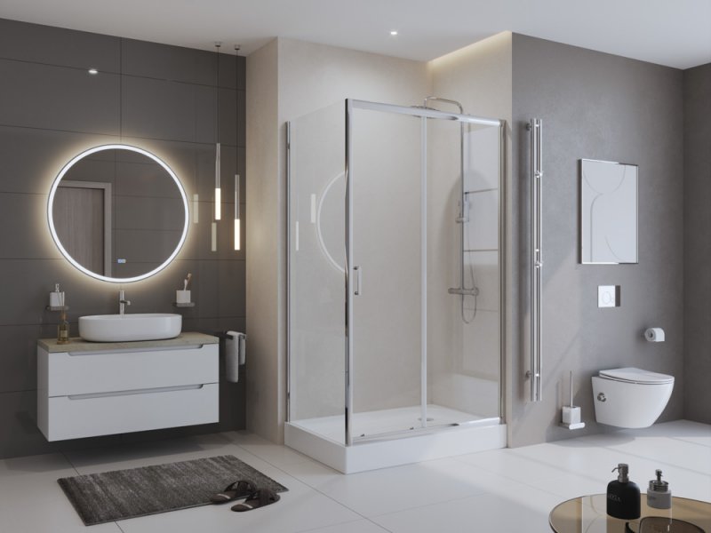Душевой уголок BelBagno UNO-195-AH-1-100/80-P-Cr