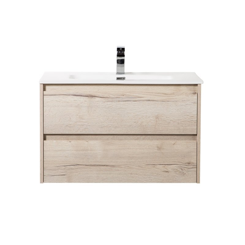 Тумба с раковиной подвесная BelBagno KRAFT 80 Cemento Grigio, раковина белая