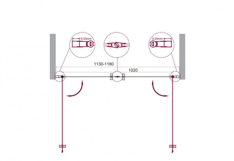 Душевая дверь BelBagno ETNA-B-2-200-C-Cr