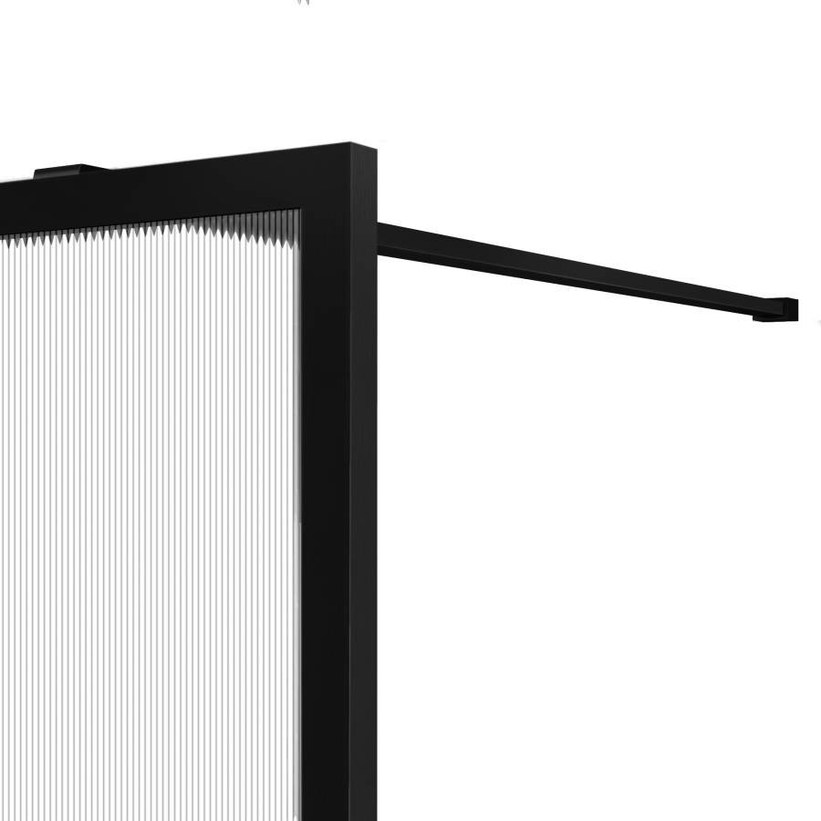 Душевая перегородка Walk-In VSW-1HP120FLB, 1200*2000, черный, стекло рифленое