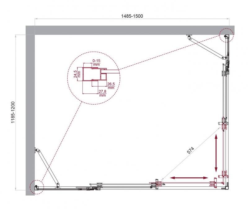 Душевой уголок BELBAGNO LUCE-AH-22