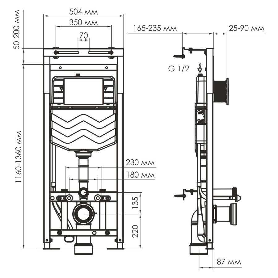 Alme 15TLT.010.ME.MG03 Система инсталляции для унитазов