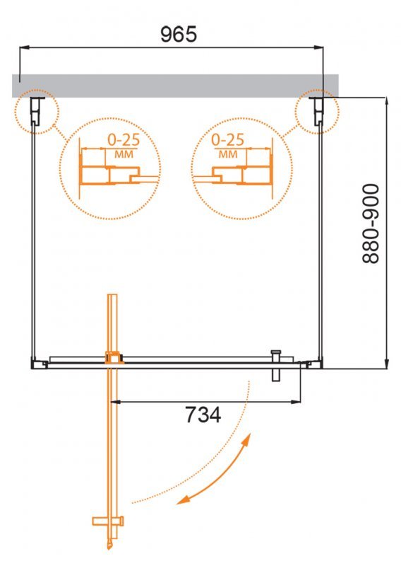 MOLVENO-BA2-90/90-C-Cr-IV Душевой уголок