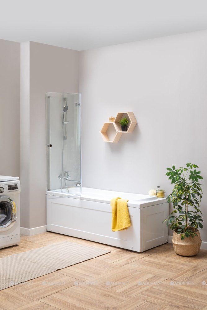 Шторка для ванны Aquanet Beta 4 NF6222-hinge, прозрачное стекло