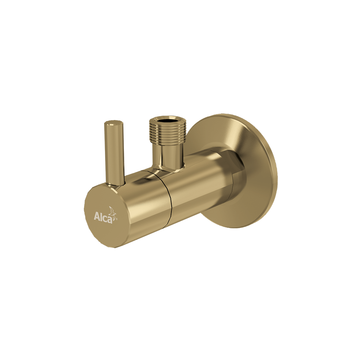 Угловой вентиль с фильтром 1/2"×3/8", круглый, GOLD-мат