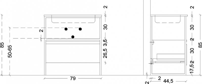 Ящик под консоль LOFT 80 light wood, 1 полка 894-080-L Boheme