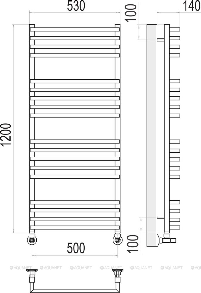Полотенцесушитель Terminus Берн П18 500х1200