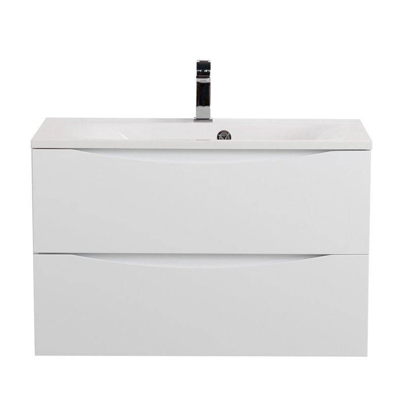 Тумба с раковиной подвесная BelBagno MARINO 80 Rovere Bianco, раковина белая