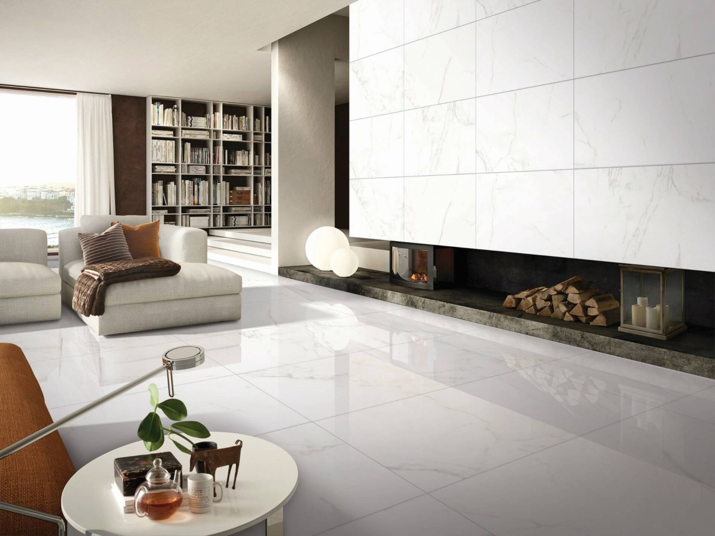 NS Ceramic Керамогранит с Эффектом Камня NSC1271 White 60x120 - керамическая плитка и керамогранит