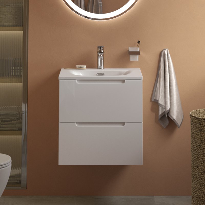 Тумба с раковиной подвесная BelBagno ETNA39-50 Rovere Nature, раковина белая