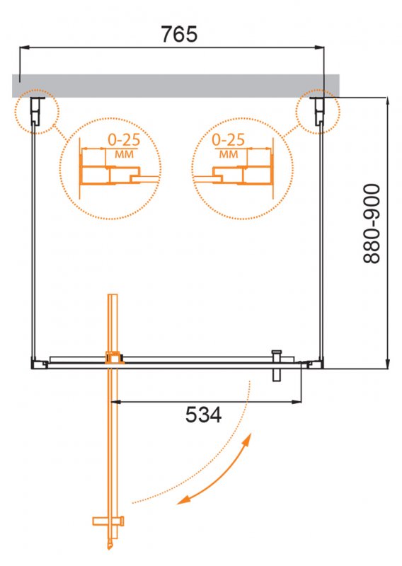 MOLVENO-BA2-90/90-C-Cr-IV Душевой уголок