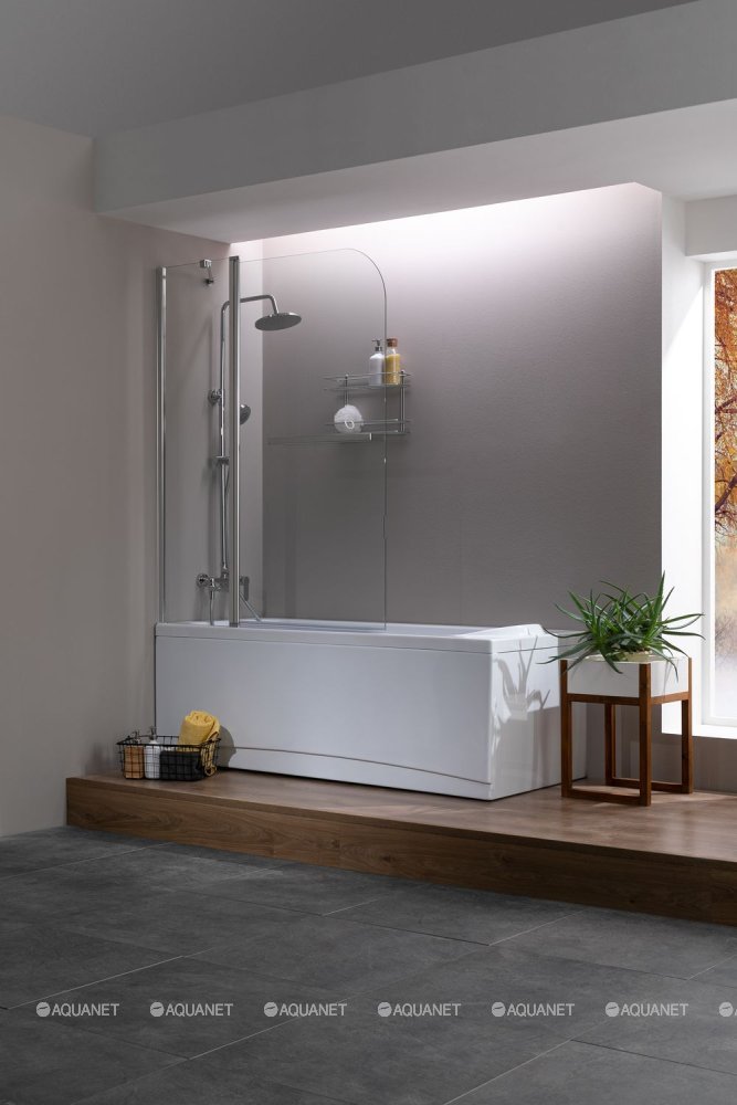 Шторка для ванны Aquanet SG-1200, прозрачное стекло
