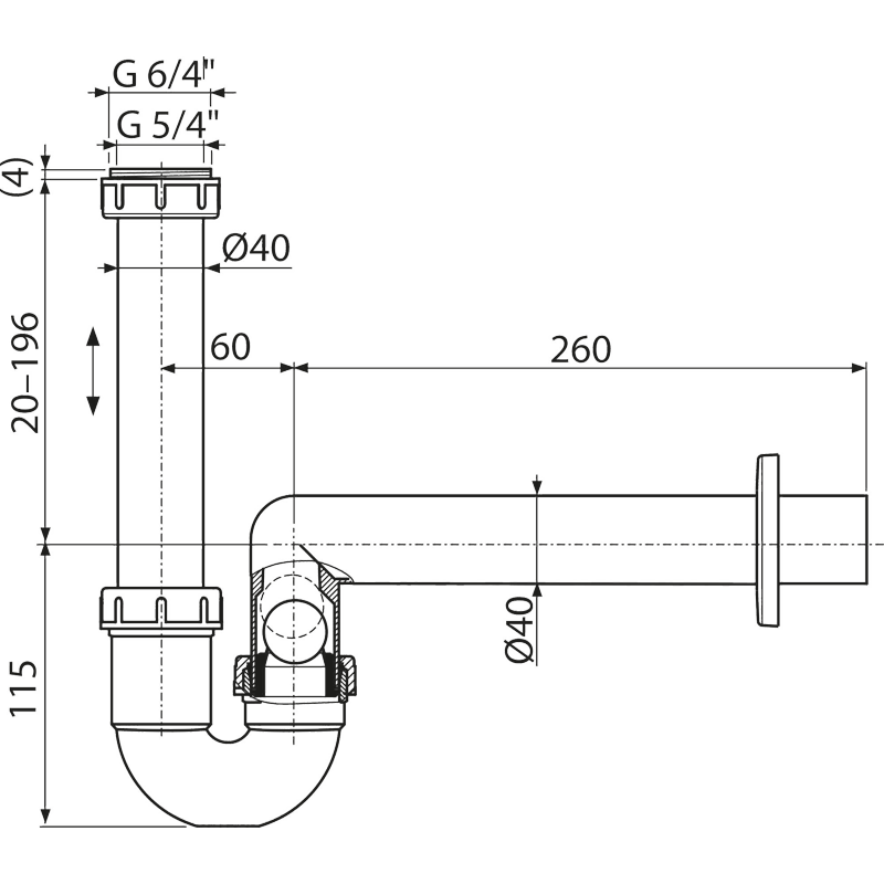 Сифон для сбора конденсата DN40