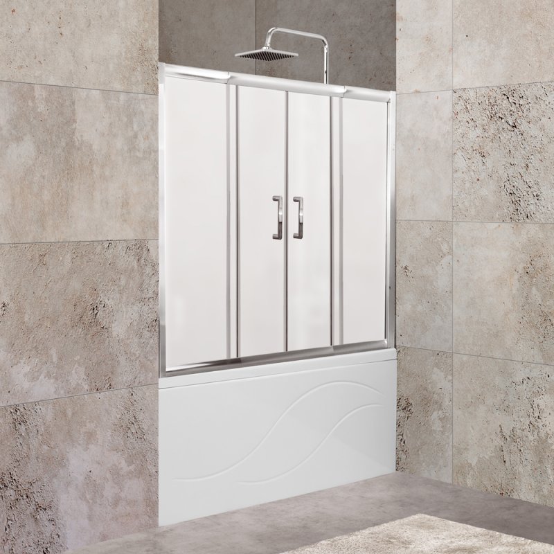 Шторка на ванну BelBagno UNIQUE-VF-2-150/180-140-P-Cr