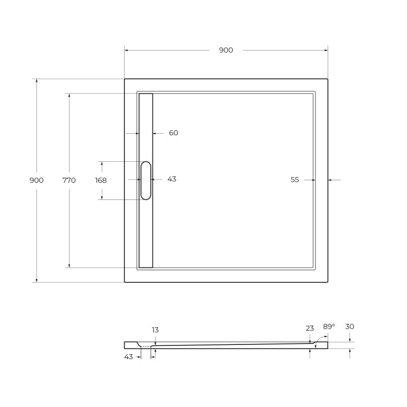 Поддон из искусственного мрамора CEZARES TRAY-AS-A-80-30-W