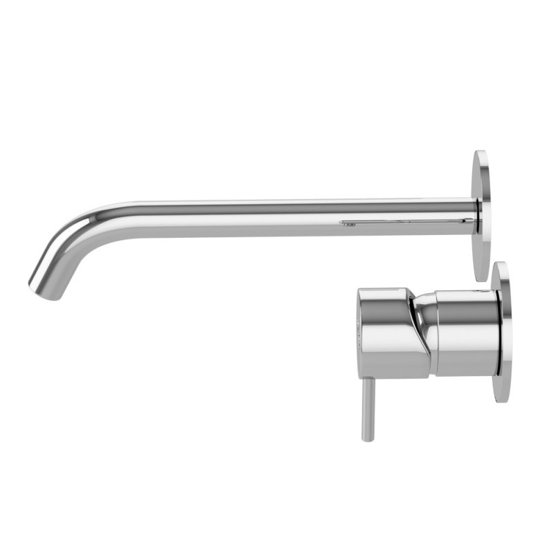 LEAF-BLI2-20-L-01-W0 Смеситель для раковины встраиваемый однорычажный, на два отверстия, длина излива 20 см, исполнение Хром