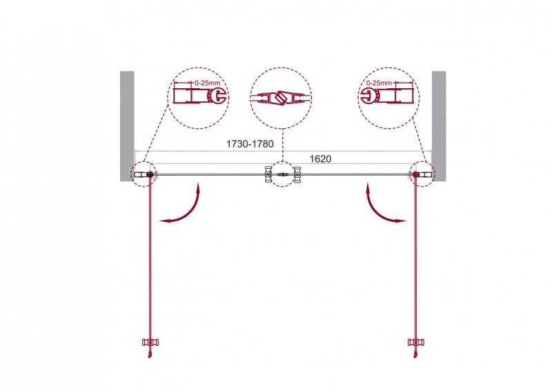 Душевая дверь BelBagno ETNA-B-2-200-C-Cr