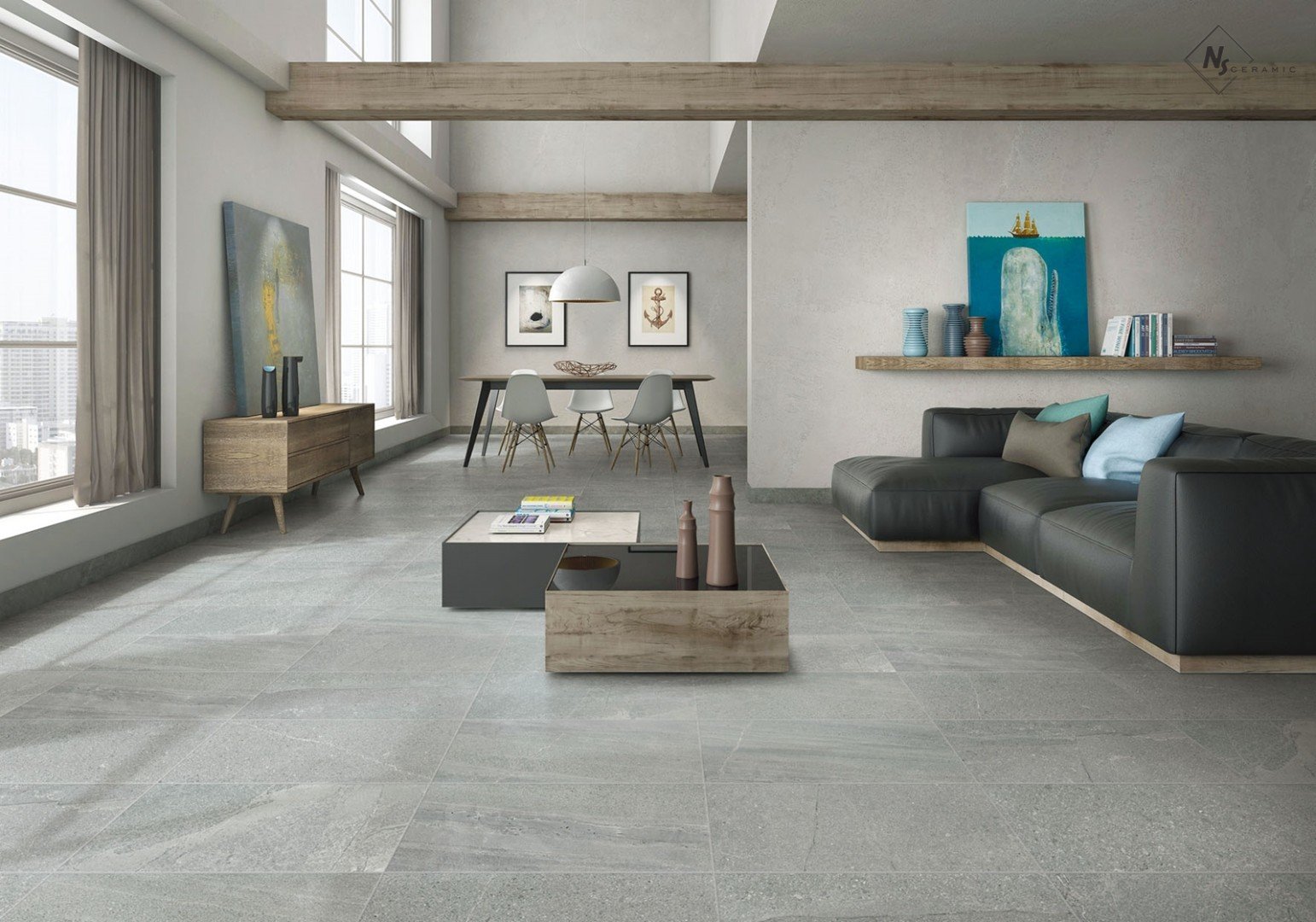 NS Ceramic Керамогранит с Эффектом Камня NSC6061 Grey 60x60 - керамическая плитка и керамогранит