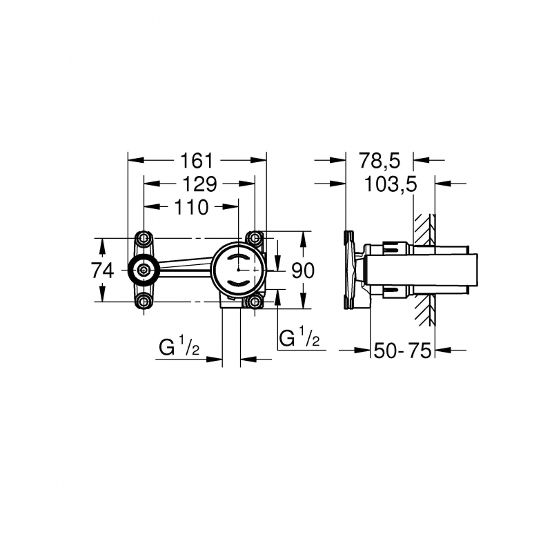Скрытая часть Grohe Eurodisc Joy 23429000